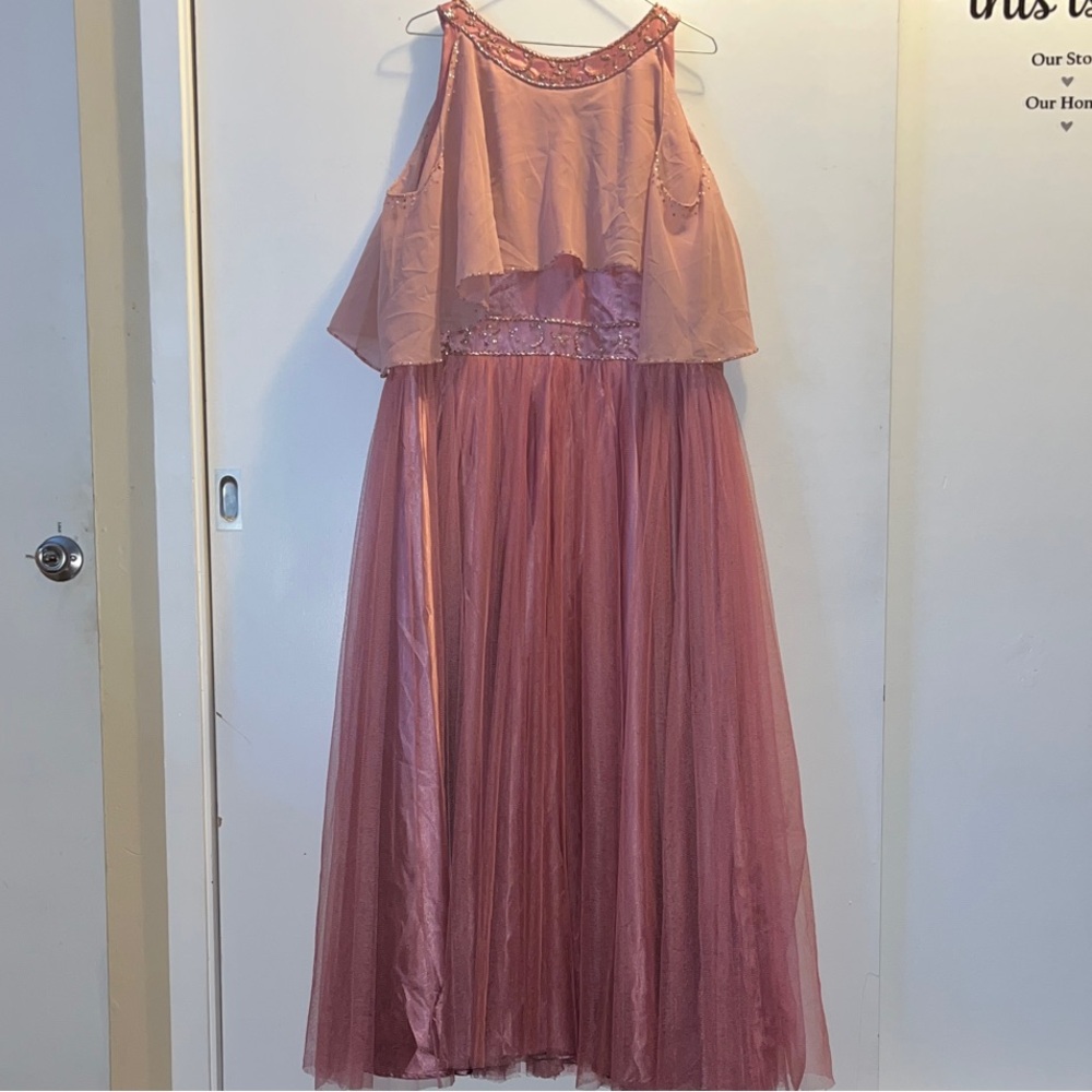Elegant Pink MISSES / MATERNITY off-Shoulder GOWN estimate Size 12/14